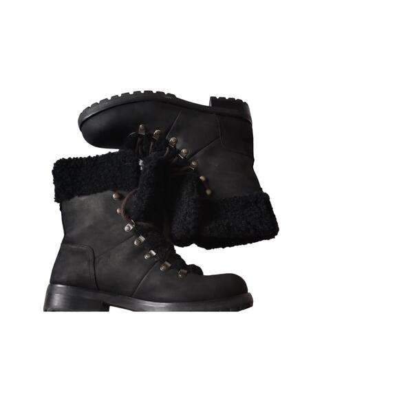 UGG Fraser Sheepskin Leather Lace-Up Boots Women’s Size 9 Winter Snow - Picture 3 of 6